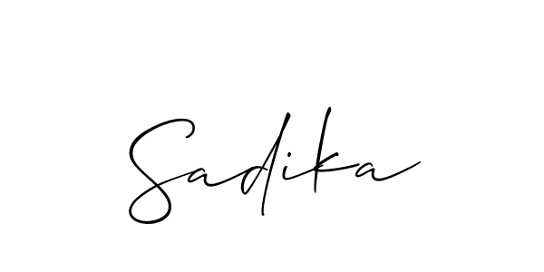 Use a signature maker to create a handwritten signature online. With this signature software, you can design (Allison_Script) your own signature for name Sadika. Sadika signature style 2 images and pictures png