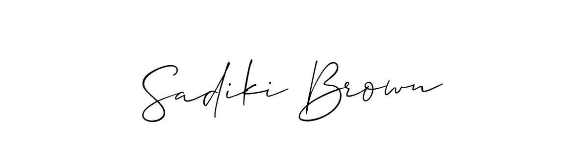 This is the best signature style for the Sadiki Brown name. Also you like these signature font (Allison_Script). Mix name signature. Sadiki Brown signature style 2 images and pictures png