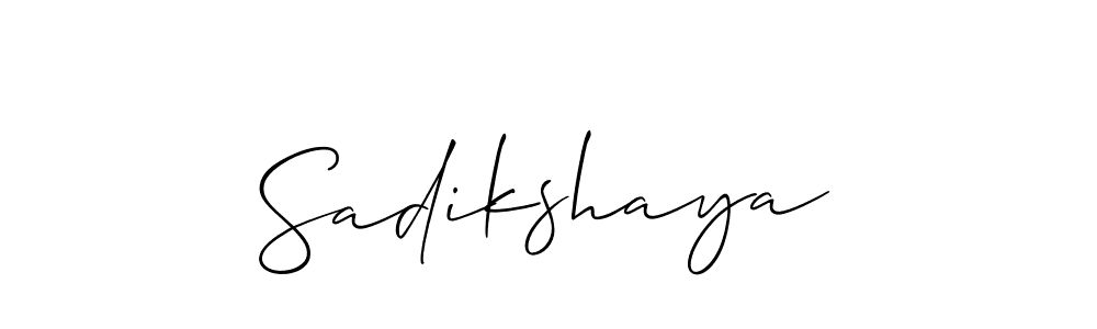 Create a beautiful signature design for name Sadikshaya. With this signature (Allison_Script) fonts, you can make a handwritten signature for free. Sadikshaya signature style 2 images and pictures png