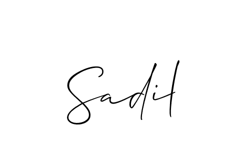 Make a short Sadil signature style. Manage your documents anywhere anytime using Allison_Script. Create and add eSignatures, submit forms, share and send files easily. Sadil signature style 2 images and pictures png