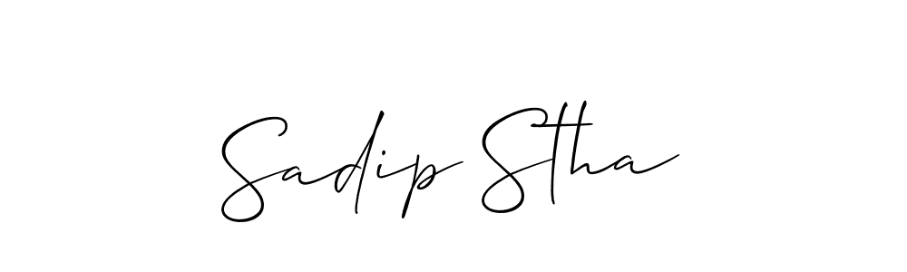 Similarly Allison_Script is the best handwritten signature design. Signature creator online .You can use it as an online autograph creator for name Sadip Stha. Sadip Stha signature style 2 images and pictures png