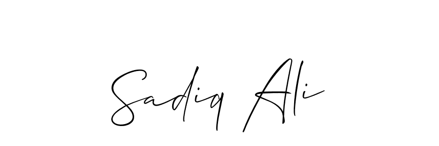 Make a beautiful signature design for name Sadiq Ali. With this signature (Allison_Script) style, you can create a handwritten signature for free. Sadiq Ali signature style 2 images and pictures png