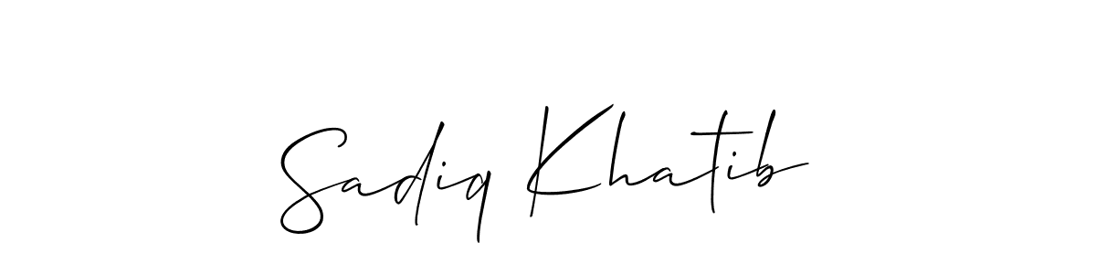 It looks lik you need a new signature style for name Sadiq Khatib. Design unique handwritten (Allison_Script) signature with our free signature maker in just a few clicks. Sadiq Khatib signature style 2 images and pictures png