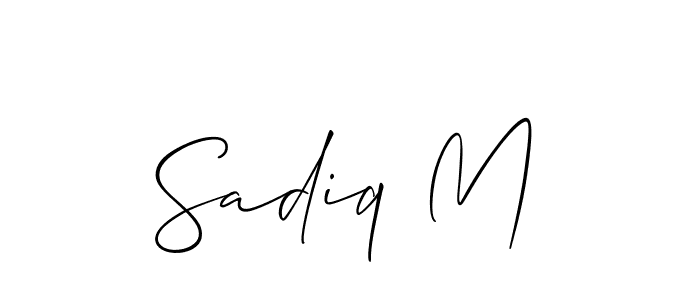 Similarly Allison_Script is the best handwritten signature design. Signature creator online .You can use it as an online autograph creator for name Sadiq M. Sadiq M signature style 2 images and pictures png