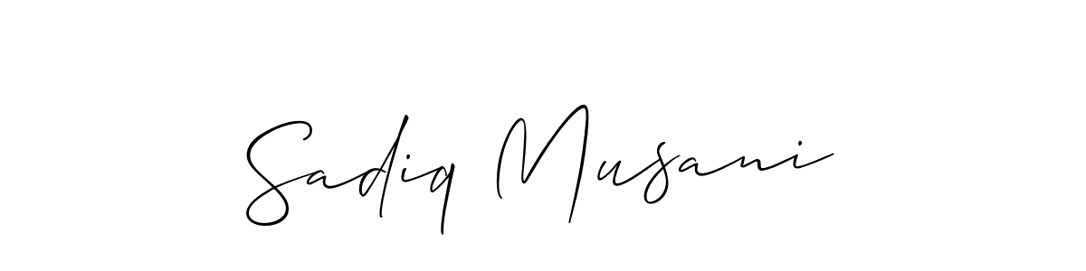 Design your own signature with our free online signature maker. With this signature software, you can create a handwritten (Allison_Script) signature for name Sadiq Musani. Sadiq Musani signature style 2 images and pictures png