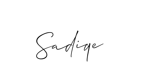 Make a beautiful signature design for name Sadiqe. With this signature (Allison_Script) style, you can create a handwritten signature for free. Sadiqe signature style 2 images and pictures png