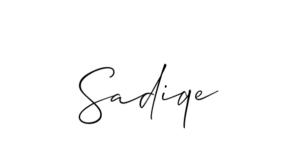 Make a short Sadiqe signature style. Manage your documents anywhere anytime using Allison_Script. Create and add eSignatures, submit forms, share and send files easily. Sadiqe signature style 2 images and pictures png