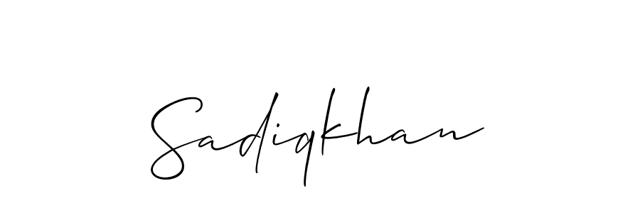 Make a beautiful signature design for name Sadiqkhan. With this signature (Allison_Script) style, you can create a handwritten signature for free. Sadiqkhan signature style 2 images and pictures png