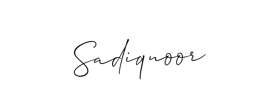 It looks lik you need a new signature style for name Sadiqnoor. Design unique handwritten (Allison_Script) signature with our free signature maker in just a few clicks. Sadiqnoor signature style 2 images and pictures png