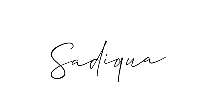 Create a beautiful signature design for name Sadiqua. With this signature (Allison_Script) fonts, you can make a handwritten signature for free. Sadiqua signature style 2 images and pictures png