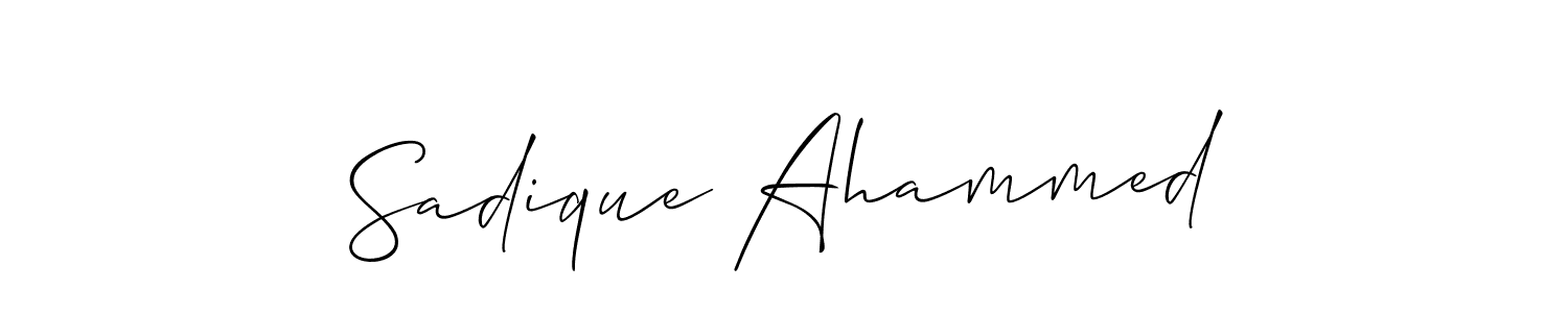 How to make Sadique Ahammed signature? Allison_Script is a professional autograph style. Create handwritten signature for Sadique Ahammed name. Sadique Ahammed signature style 2 images and pictures png