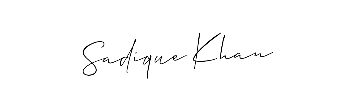 The best way (Allison_Script) to make a short signature is to pick only two or three words in your name. The name Sadique Khan include a total of six letters. For converting this name. Sadique Khan signature style 2 images and pictures png