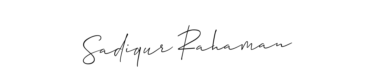 How to make Sadiqur Rahaman name signature. Use Allison_Script style for creating short signs online. This is the latest handwritten sign. Sadiqur Rahaman signature style 2 images and pictures png