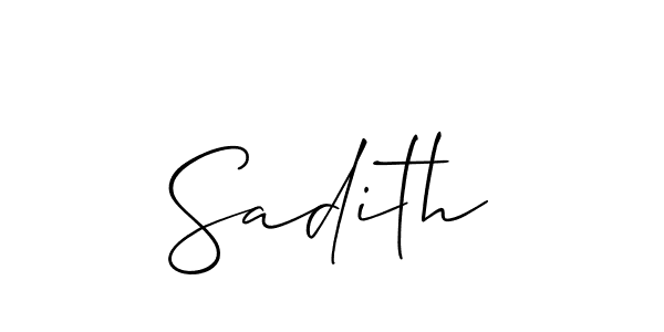 The best way (Allison_Script) to make a short signature is to pick only two or three words in your name. The name Sadith include a total of six letters. For converting this name. Sadith signature style 2 images and pictures png