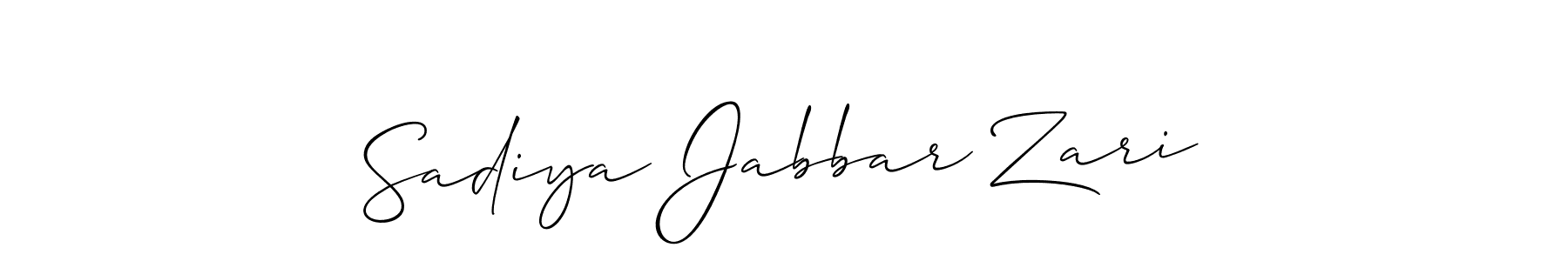 This is the best signature style for the Sadiya Jabbar Zari name. Also you like these signature font (Allison_Script). Mix name signature. Sadiya Jabbar Zari signature style 2 images and pictures png