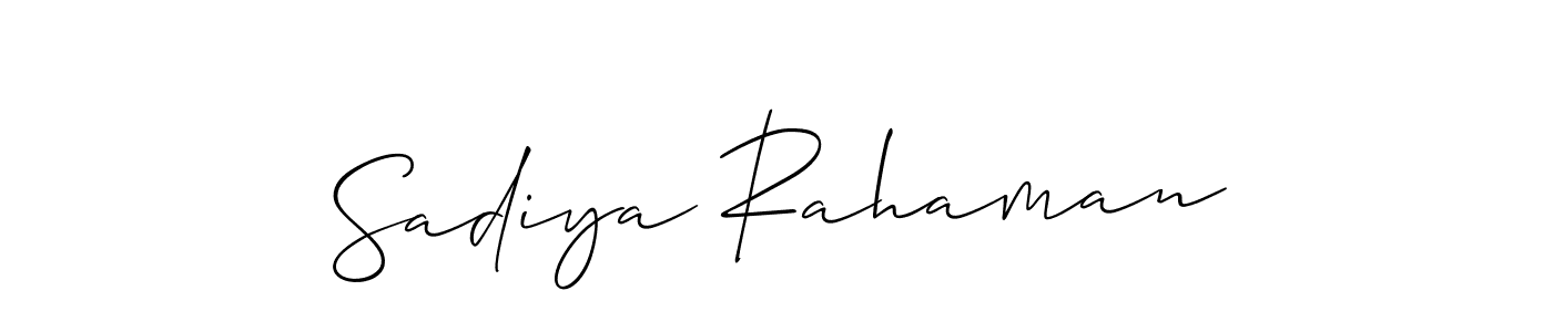 Use a signature maker to create a handwritten signature online. With this signature software, you can design (Allison_Script) your own signature for name Sadiya Rahaman. Sadiya Rahaman signature style 2 images and pictures png