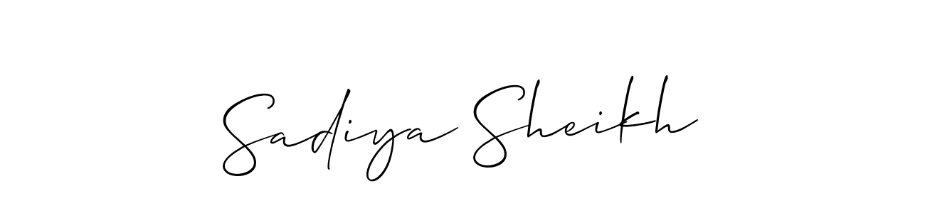 How to make Sadiya Sheikh signature? Allison_Script is a professional autograph style. Create handwritten signature for Sadiya Sheikh name. Sadiya Sheikh signature style 2 images and pictures png