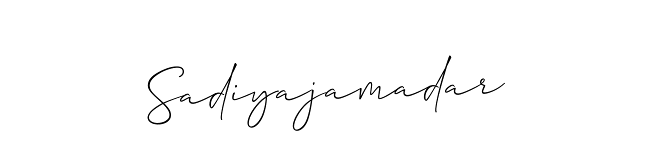 How to make Sadiyajamadar name signature. Use Allison_Script style for creating short signs online. This is the latest handwritten sign. Sadiyajamadar signature style 2 images and pictures png
