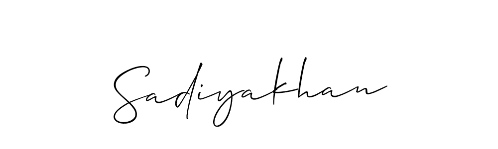 How to make Sadiyakhan name signature. Use Allison_Script style for creating short signs online. This is the latest handwritten sign. Sadiyakhan signature style 2 images and pictures png