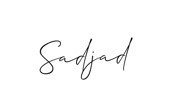 Use a signature maker to create a handwritten signature online. With this signature software, you can design (Allison_Script) your own signature for name Sadjad. Sadjad signature style 2 images and pictures png