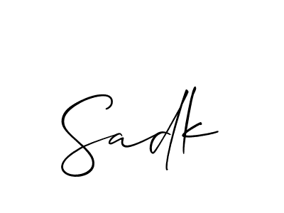 Also we have Sadk name is the best signature style. Create professional handwritten signature collection using Allison_Script autograph style. Sadk signature style 2 images and pictures png