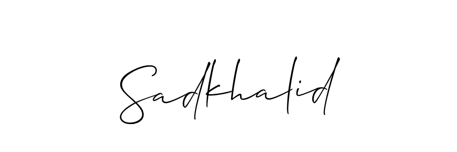 Also we have Sadkhalid name is the best signature style. Create professional handwritten signature collection using Allison_Script autograph style. Sadkhalid signature style 2 images and pictures png