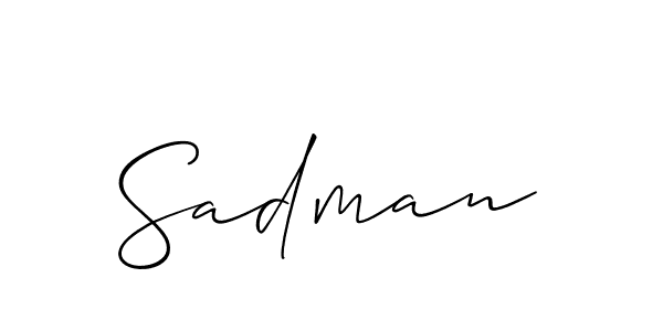 Make a beautiful signature design for name Sadman. With this signature (Allison_Script) style, you can create a handwritten signature for free. Sadman signature style 2 images and pictures png