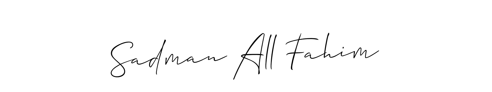 Also You can easily find your signature by using the search form. We will create Sadman All Fahim name handwritten signature images for you free of cost using Allison_Script sign style. Sadman All Fahim signature style 2 images and pictures png