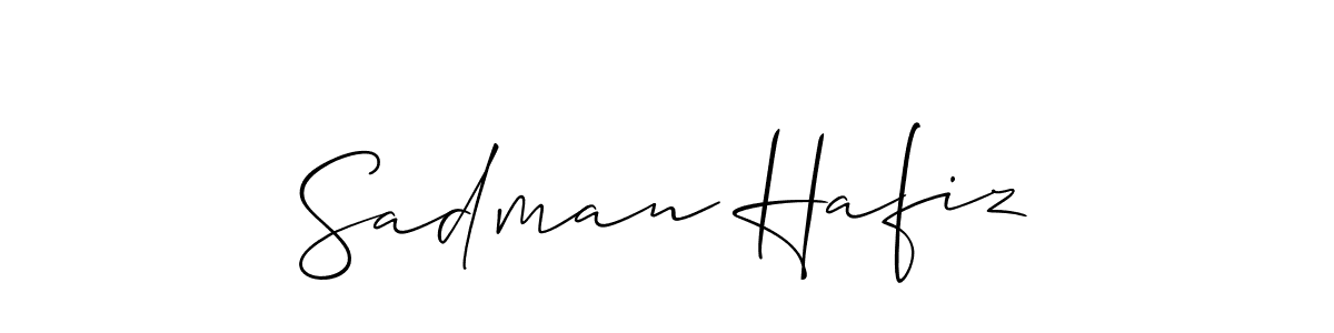 Use a signature maker to create a handwritten signature online. With this signature software, you can design (Allison_Script) your own signature for name Sadman Hafiz. Sadman Hafiz signature style 2 images and pictures png