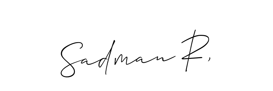 Allison_Script is a professional signature style that is perfect for those who want to add a touch of class to their signature. It is also a great choice for those who want to make their signature more unique. Get Sadman R, name to fancy signature for free. Sadman R, signature style 2 images and pictures png