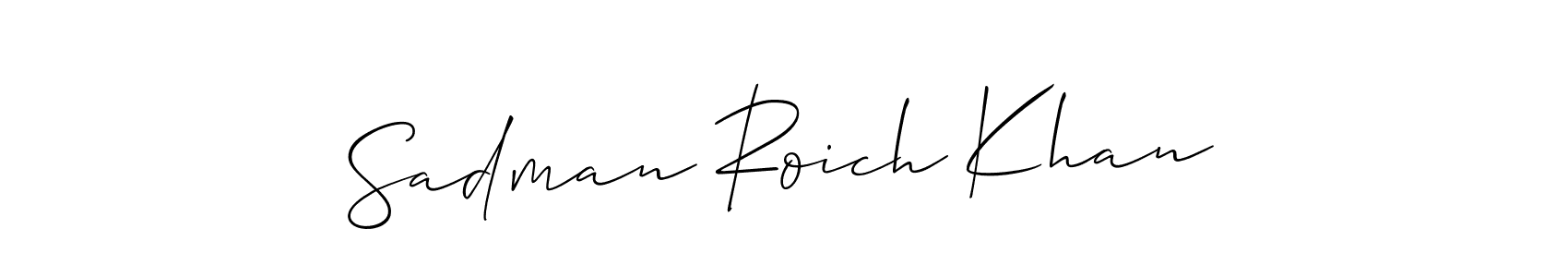 Create a beautiful signature design for name Sadman Roich Khan. With this signature (Allison_Script) fonts, you can make a handwritten signature for free. Sadman Roich Khan signature style 2 images and pictures png
