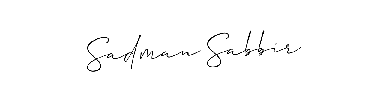 How to make Sadman Sabbir signature? Allison_Script is a professional autograph style. Create handwritten signature for Sadman Sabbir name. Sadman Sabbir signature style 2 images and pictures png