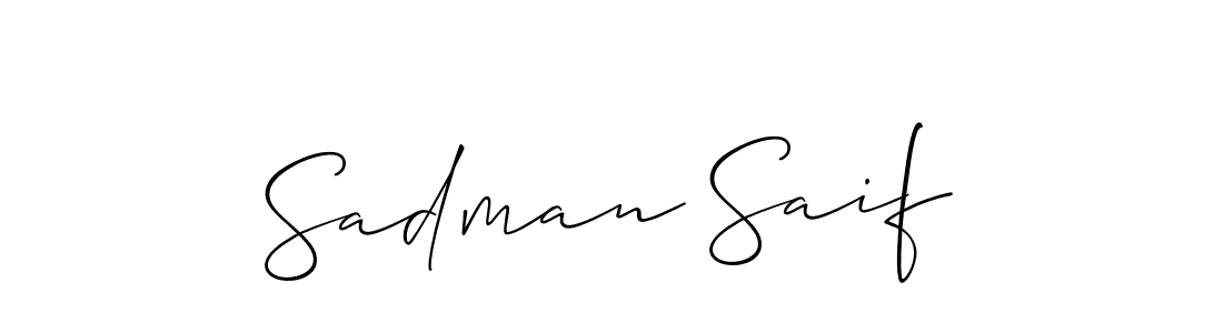 You should practise on your own different ways (Allison_Script) to write your name (Sadman Saif) in signature. don't let someone else do it for you. Sadman Saif signature style 2 images and pictures png