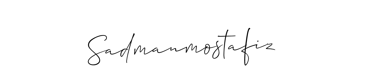 Also You can easily find your signature by using the search form. We will create Sadmanmostafiz name handwritten signature images for you free of cost using Allison_Script sign style. Sadmanmostafiz signature style 2 images and pictures png