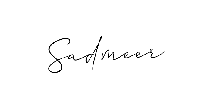 Use a signature maker to create a handwritten signature online. With this signature software, you can design (Allison_Script) your own signature for name Sadmeer. Sadmeer signature style 2 images and pictures png