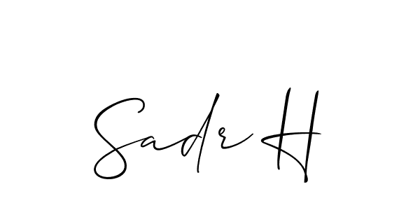 Create a beautiful signature design for name Sadr H. With this signature (Allison_Script) fonts, you can make a handwritten signature for free. Sadr H signature style 2 images and pictures png