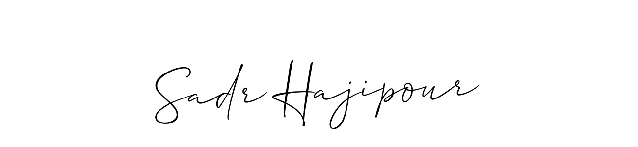 Similarly Allison_Script is the best handwritten signature design. Signature creator online .You can use it as an online autograph creator for name Sadr Hajipour. Sadr Hajipour signature style 2 images and pictures png