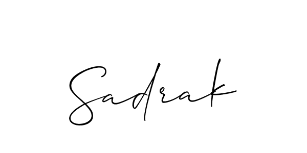 Make a beautiful signature design for name Sadrak. With this signature (Allison_Script) style, you can create a handwritten signature for free. Sadrak signature style 2 images and pictures png