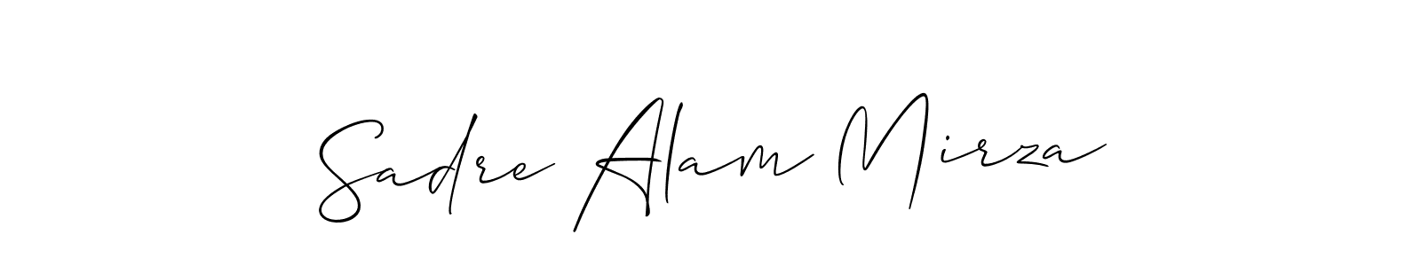 Create a beautiful signature design for name Sadre Alam Mirza. With this signature (Allison_Script) fonts, you can make a handwritten signature for free. Sadre Alam Mirza signature style 2 images and pictures png