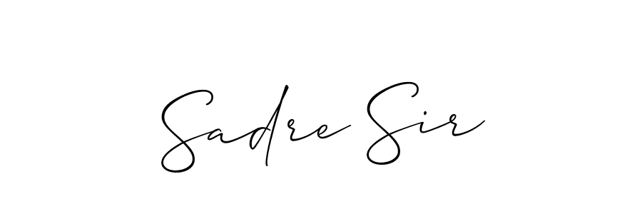How to make Sadre Sir name signature. Use Allison_Script style for creating short signs online. This is the latest handwritten sign. Sadre Sir signature style 2 images and pictures png