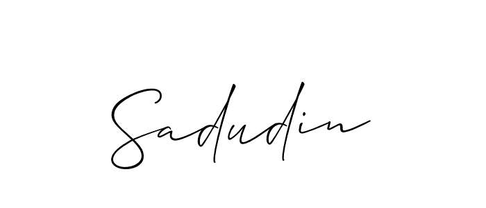 Use a signature maker to create a handwritten signature online. With this signature software, you can design (Allison_Script) your own signature for name Sadudin. Sadudin signature style 2 images and pictures png