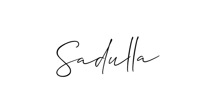 Make a beautiful signature design for name Sadulla. With this signature (Allison_Script) style, you can create a handwritten signature for free. Sadulla signature style 2 images and pictures png