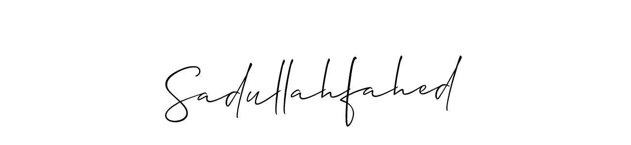 Allison_Script is a professional signature style that is perfect for those who want to add a touch of class to their signature. It is also a great choice for those who want to make their signature more unique. Get Sadullahfahed name to fancy signature for free. Sadullahfahed signature style 2 images and pictures png
