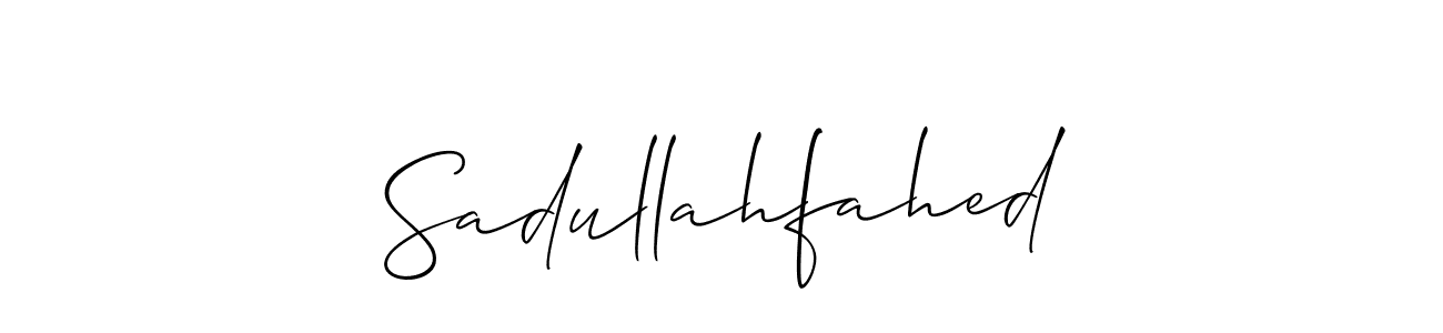Allison_Script is a professional signature style that is perfect for those who want to add a touch of class to their signature. It is also a great choice for those who want to make their signature more unique. Get Sadullahfahed name to fancy signature for free. Sadullahfahed signature style 2 images and pictures png