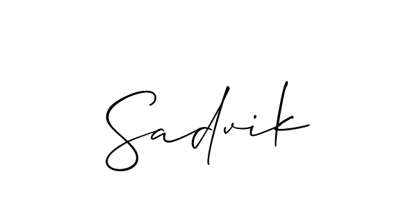 Allison_Script is a professional signature style that is perfect for those who want to add a touch of class to their signature. It is also a great choice for those who want to make their signature more unique. Get Sadvik name to fancy signature for free. Sadvik signature style 2 images and pictures png