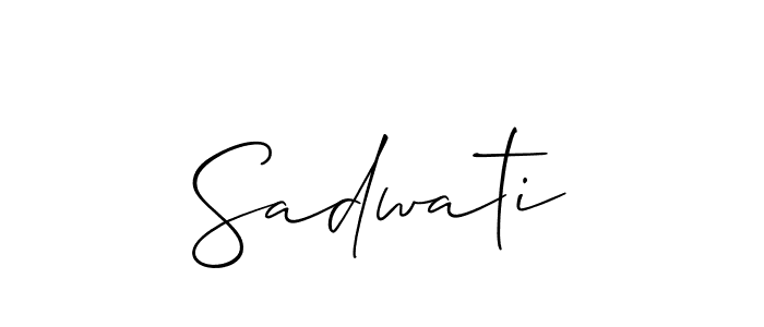 You should practise on your own different ways (Allison_Script) to write your name (Sadwati) in signature. don't let someone else do it for you. Sadwati signature style 2 images and pictures png