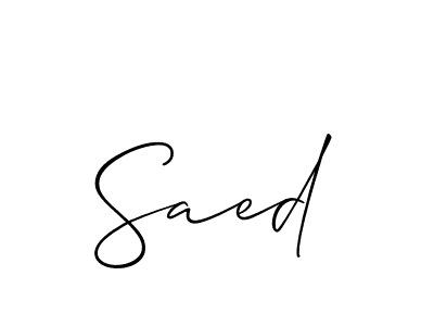 Make a beautiful signature design for name Saed. With this signature (Allison_Script) style, you can create a handwritten signature for free. Saed signature style 2 images and pictures png