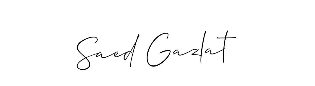 Use a signature maker to create a handwritten signature online. With this signature software, you can design (Allison_Script) your own signature for name Saed Gazlat. Saed Gazlat signature style 2 images and pictures png