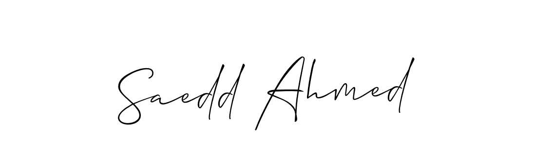 Make a beautiful signature design for name Saedd Ahmed. With this signature (Allison_Script) style, you can create a handwritten signature for free. Saedd Ahmed signature style 2 images and pictures png