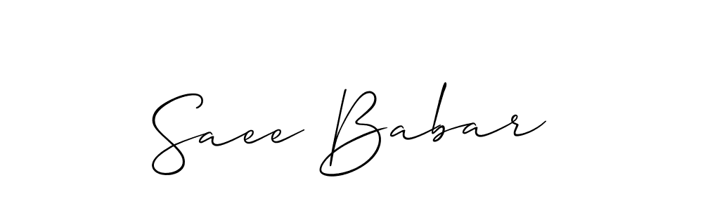 This is the best signature style for the Saee Babar name. Also you like these signature font (Allison_Script). Mix name signature. Saee Babar signature style 2 images and pictures png
